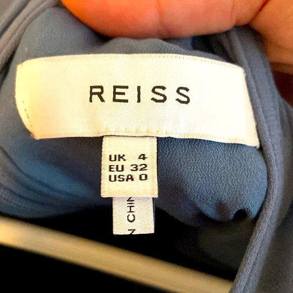 Reiss Bluish Grey Lace Appliqué Dress BNWOT - Picture 7 of 7